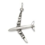 Sterling Silver Antiqued Airplane Charm - Image 4