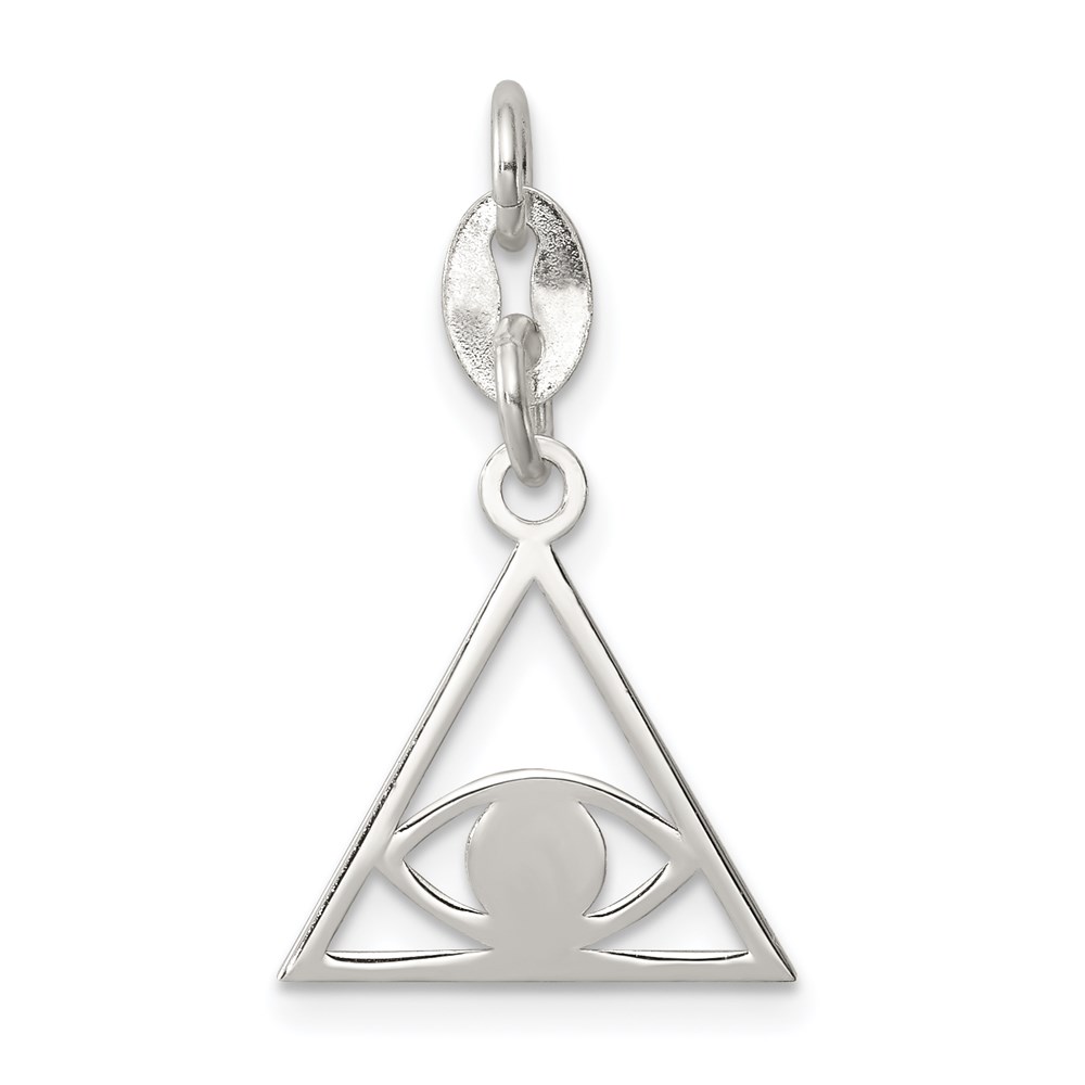 QC7602.jpg Sterling Silver Polished Evil Eye Charm - Image 1
