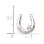 Sterling Silver CZ Horseshoe Pendant - Image 3