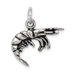 Sterling Silver Antiqued Shrimp Charm - Image 4