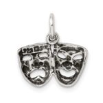 Sterling Silver Antiqued Comedy/Tragedy Face Charms - Image 3