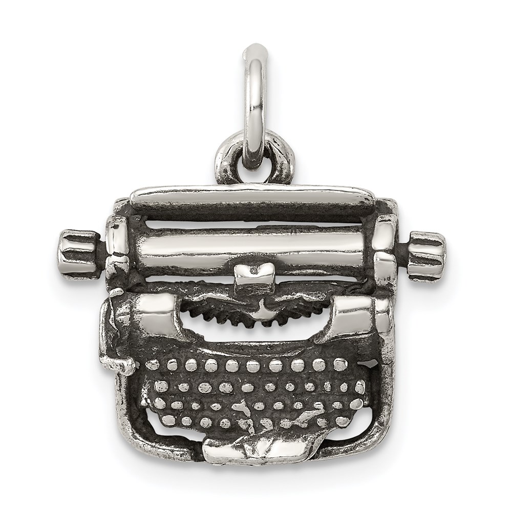 QC7754.jpg Sterling Silver Antiqued Typewriter Charm - Image 1