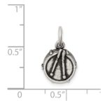 Sterling Silver Antiqued Drum Charm - Image 3