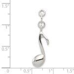 Sterling Silver Polished Music Note Charm - Image 4