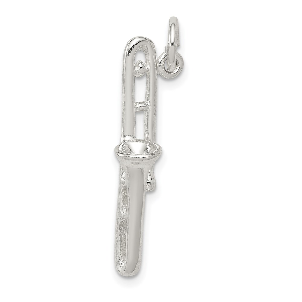 QC780.jpg Sterling Silver Trombone Charm - Image 1