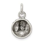 Sterling Silver Antiqued Baseball Charm - Image 4