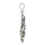 Sterling Silver Antiqued Hockey Player Charm - Image 2