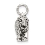 Sterling Silver Antiqued Elephant Charm - Image 2
