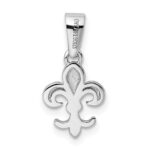 Sterling Silver Rhodium Plated Fleur de lis Pendant - Image 3