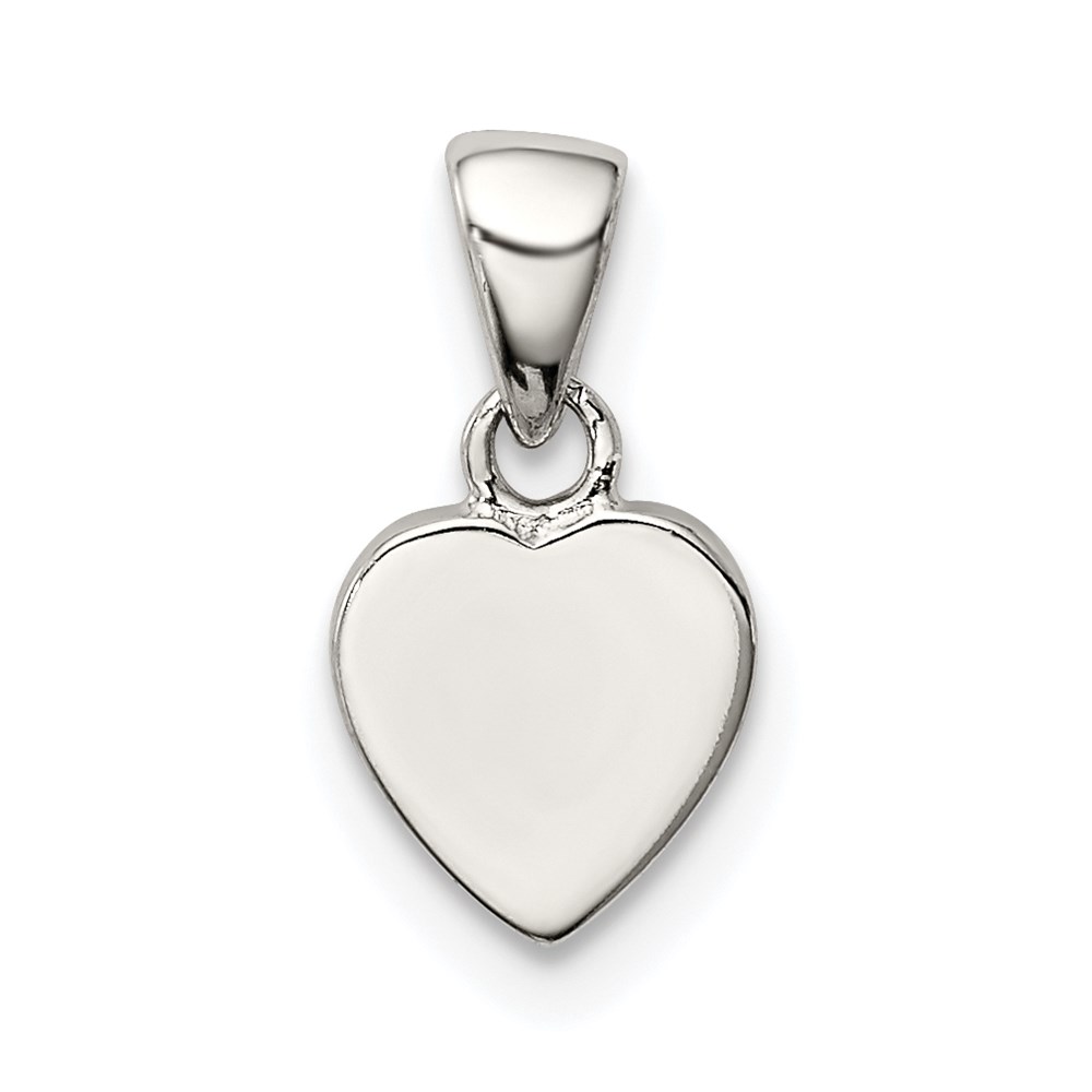 QC7899.jpg Sterling Silver Rhodium-plated Polished Heart Pendant - Image 1