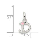 Sterling Silver Letter D with Enamel Pendant - Image 3