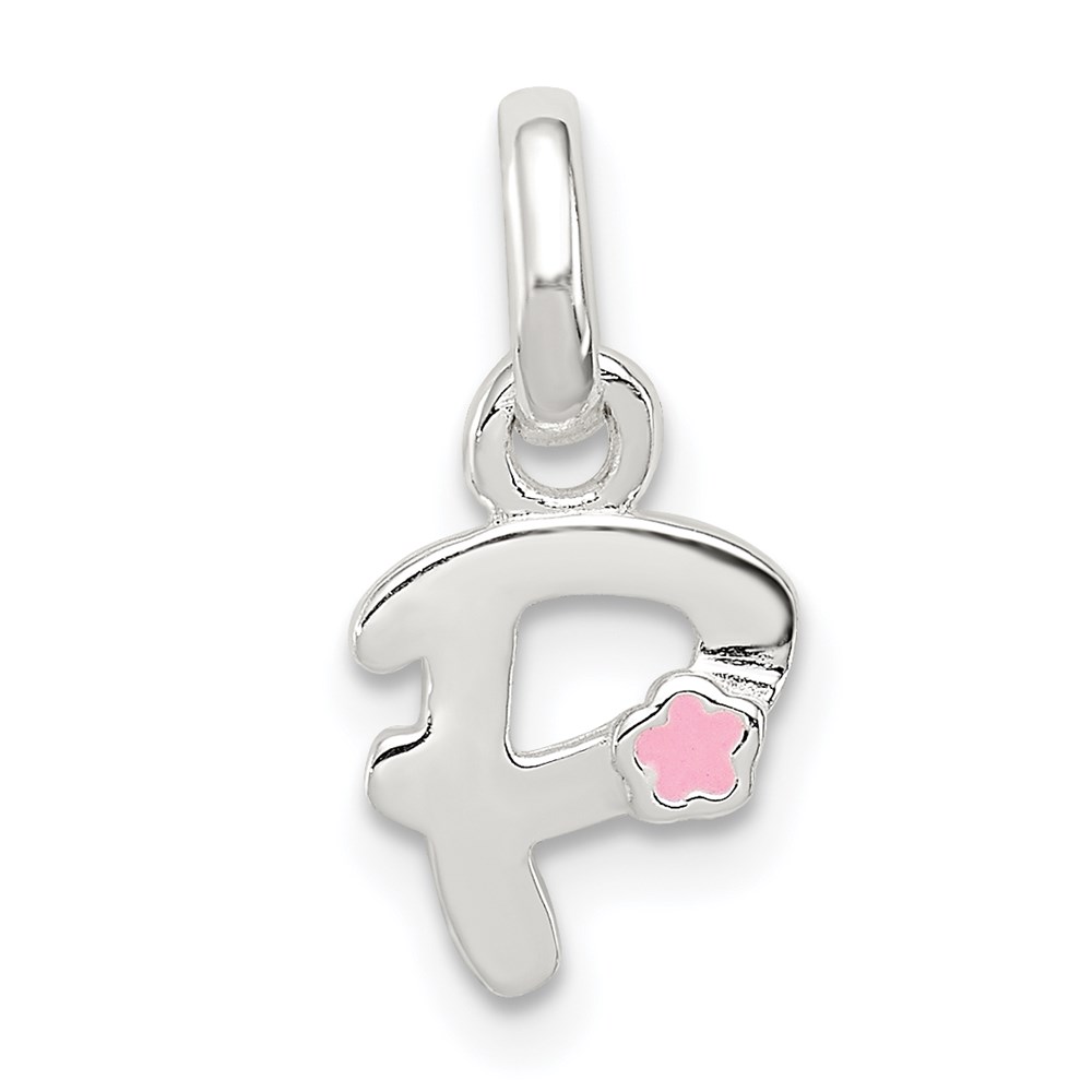 QC7935P.jpg Sterling Silver Letter P with Enamel Pendant - Image 1