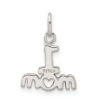 Sterling Silver Polished #1 MOM Charm - Image 3