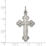 Sterling Silver Antiqued, Textured and Brushed Latin Cross Pendant - Image 3