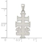 Sterling Silver Polished Caravaca Double Cross w/Angels Crucifix Pendant - Image 3