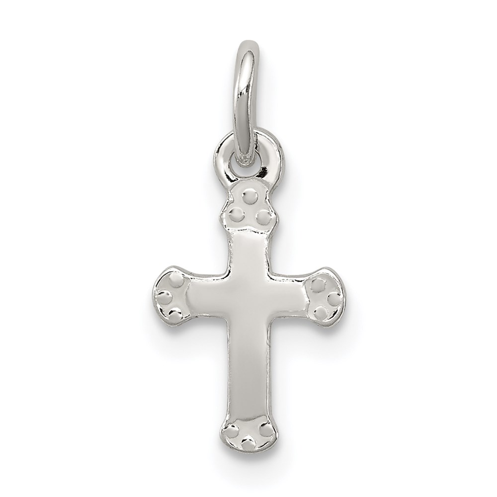 QC8148.jpg Sterling Silver Polished Cross Charm - Image 1