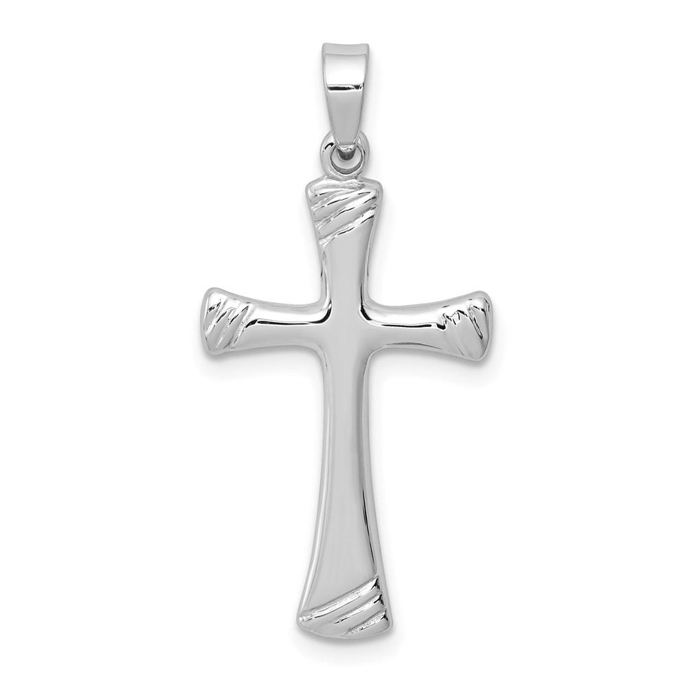 QC8163.jpg Sterling Silver Rhodium-plated Cross Pendant - Image 1