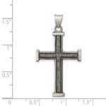 Sterling Silver Antiqued, Polished and Brushed Latin Cross Pendant - Image 3