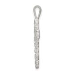 Sterling Silver Satin Finish Diamond-cut Cross Pendant - Image 2