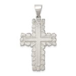 Sterling Silver Polished Outlined Cross Pendant