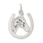 Sterling Silver Horseshoe with Horse Head Pendant - Image 4