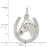 Sterling Silver Horseshoe with Horse Head Pendant - Image 3