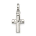Sterling Silver Polished LOVE Cross Charm - Image 4