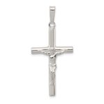 Sterling Silver Polished Hollow Crucifix Cross Pendant