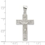 Sterling Silver Polished Box Cross Crucifix Pendant - Image 3