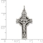 Sterling Silver Antiqued Irish 4-Way INRI Crucifix Cross Pendant - Image 3