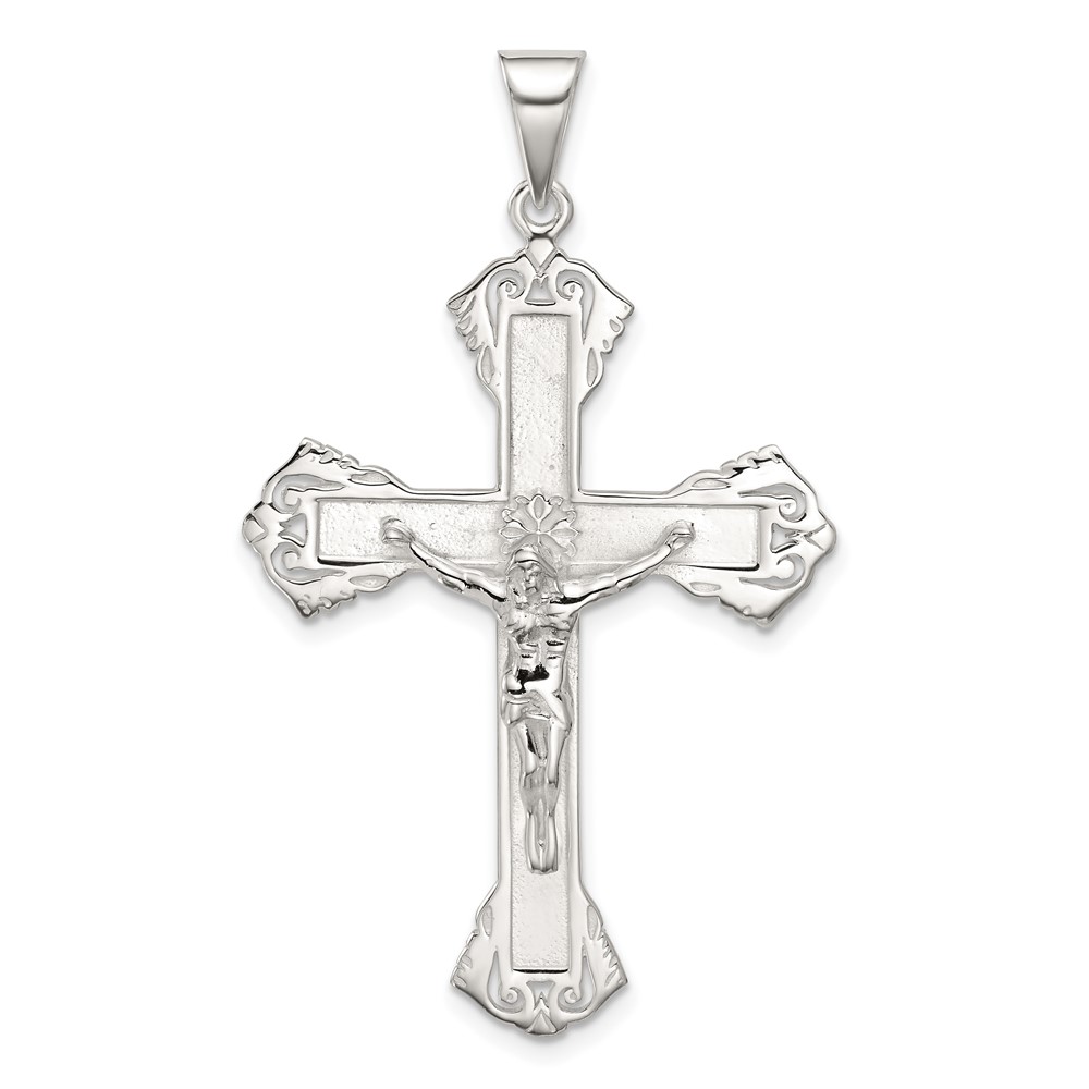 QC8310.jpg Sterling Silver Polished Crucifix Pendant - Image 1
