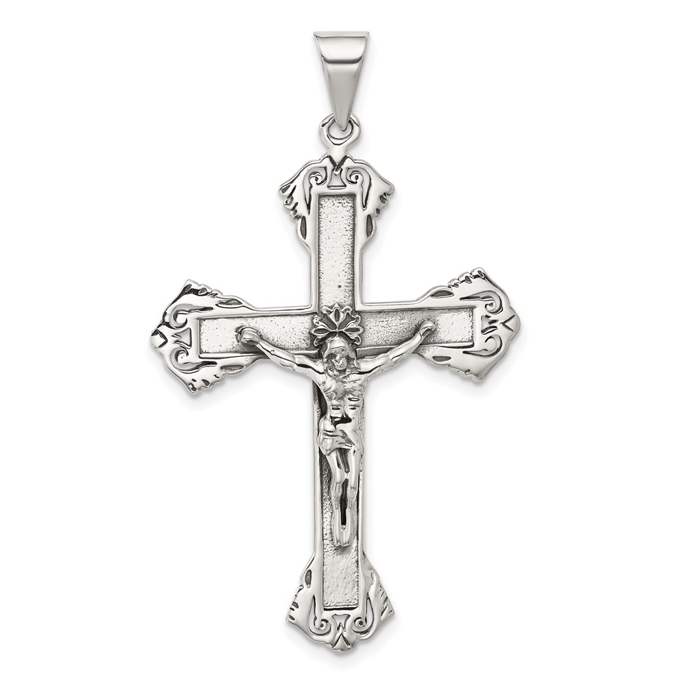 QC8311.jpg Sterling Silver Antiqued Crucifix Pendant - Image 1