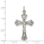 Sterling Silver Antiqued and Brushed INRI Crucifix Pendant - Image 3