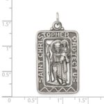 Sterling Silver Antiqued and Brushed St. Christopher Medal - Image 3