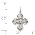 Sterling Silver Antiqued Mini 4-way Medal Cross Pendant - Image 3