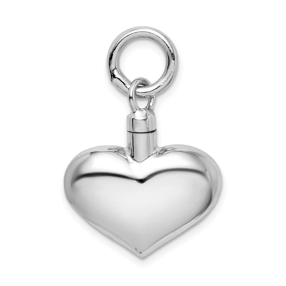 QC8400.jpg Sterling Silver Rhodium-plated Polished Puffy Heart Ash Holder Pendant - Image 1