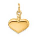 Sterling Silver Gold-tone Polished Puffy Heart Ash Holder Pendant - Image 3