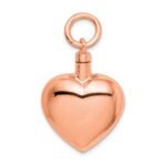 Sterling Silver Rose Gold-tone Polished Heart Ash Holder Pendant