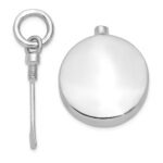 Sterling Silver Rhodium-plated Polished Round Ash Holder Pendant - Image 2
