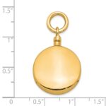 Sterling Silver Gold-tone Polished Round Ash Holder Pendant - Image 4