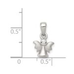 Sterling Silver Rhodium-plated Polished/Satin CZ Angel Pendant - Image 3