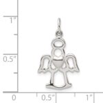 Sterling Silver Polished Angel w/ Heart Charm - Image 3