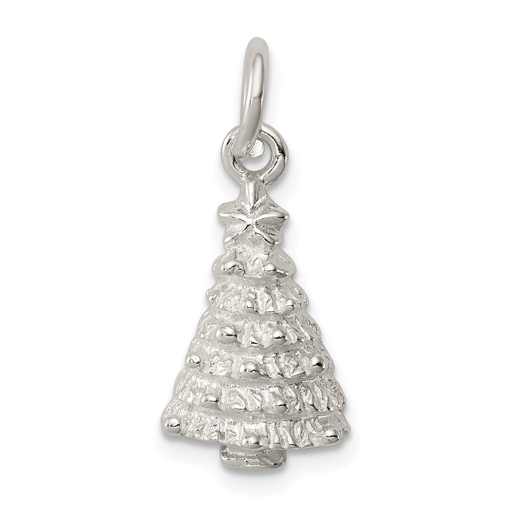 QC843.jpg Sterling Silver Christmas Tree Charm - Image 1