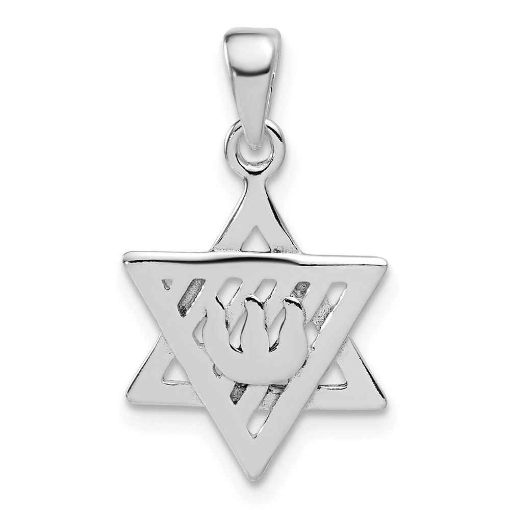 QC8453.jpg Sterling Silver Antiqued Star of David Pendant - Image 1