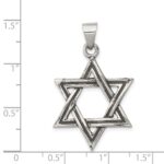 Sterling Silver Antiqued Star of David Pendant - Image 3