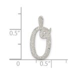 Sterling Silver Polished & Textured Letter O Initial Chain Slide - Image 4