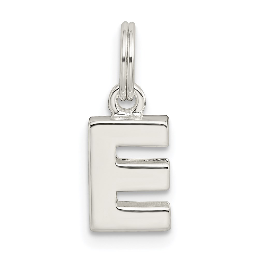 QC8460E.jpg Sterling Silver Letter E Initial Charm - Image 1