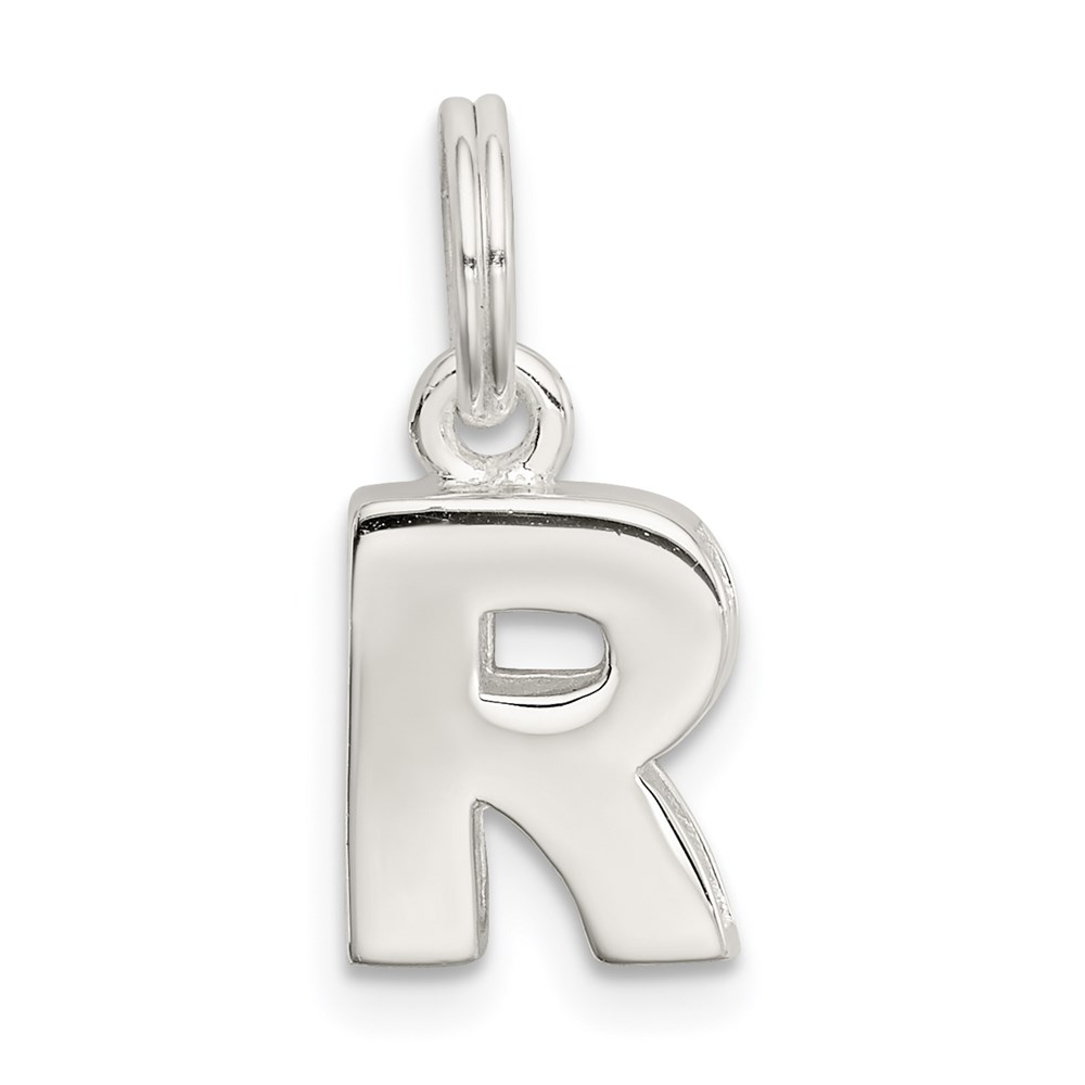 QC8460R.jpg Sterling Silver Letter R Initial Charm - Image 1