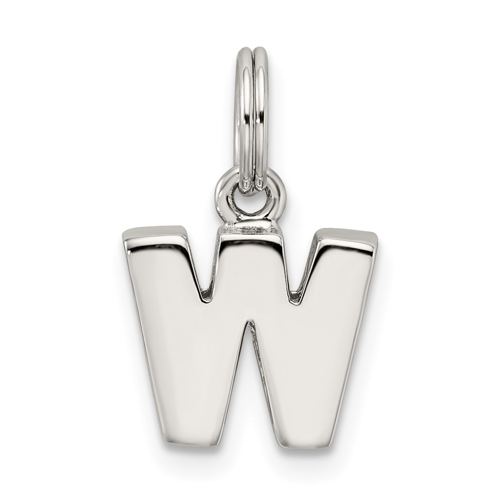QC8460W.jpg Sterling Silver Letter W Initial Charm - Image 1