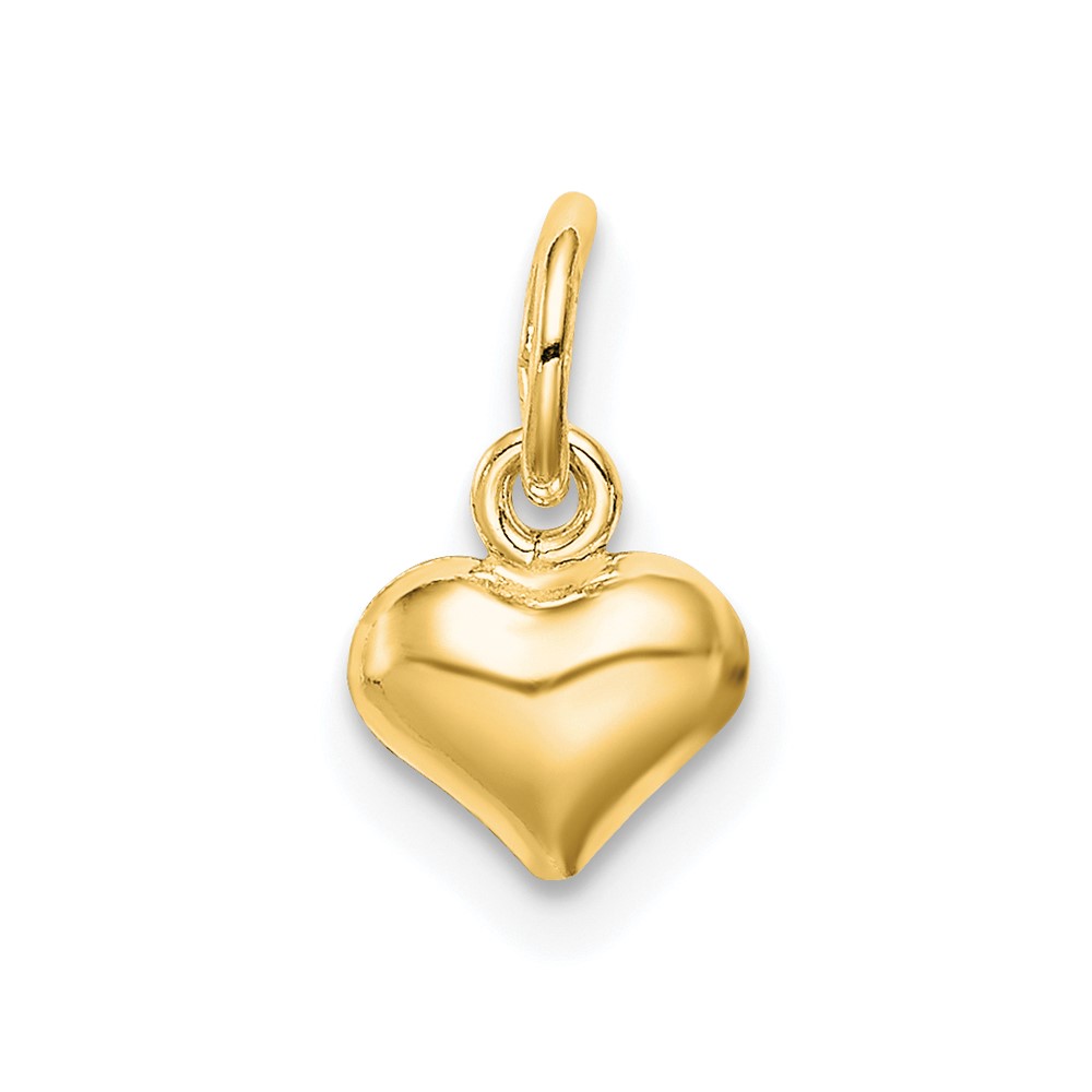 QC8465GP.jpg Sterling Silver Gold-tone Polished Puff Heart Charm - Image 1